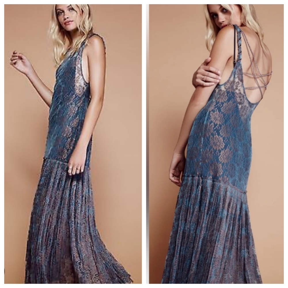 Vintage Free People Lace Maxi Dress